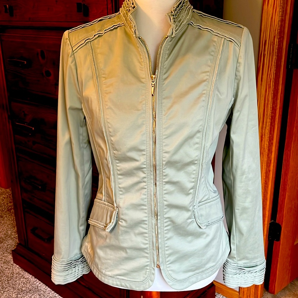 WHBM very light sage green blazer